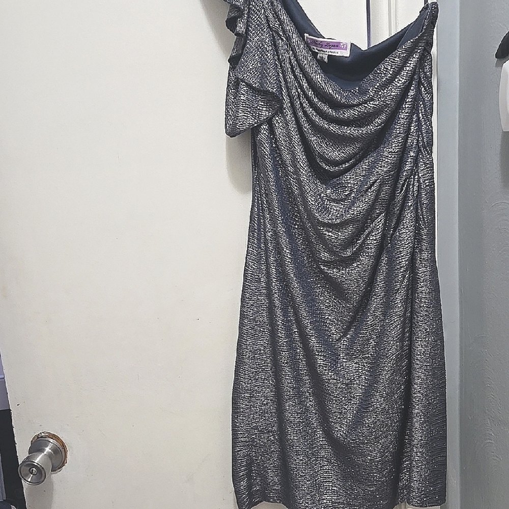 Elegant Grey/Silver Hailey Logan by Andrianna Papell Dress
